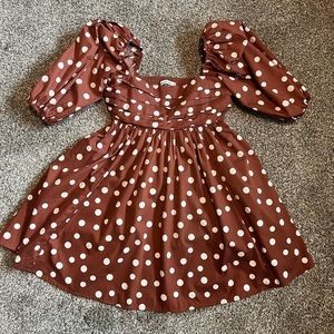 Abercrombie & Fitch brown polkadot mini dress